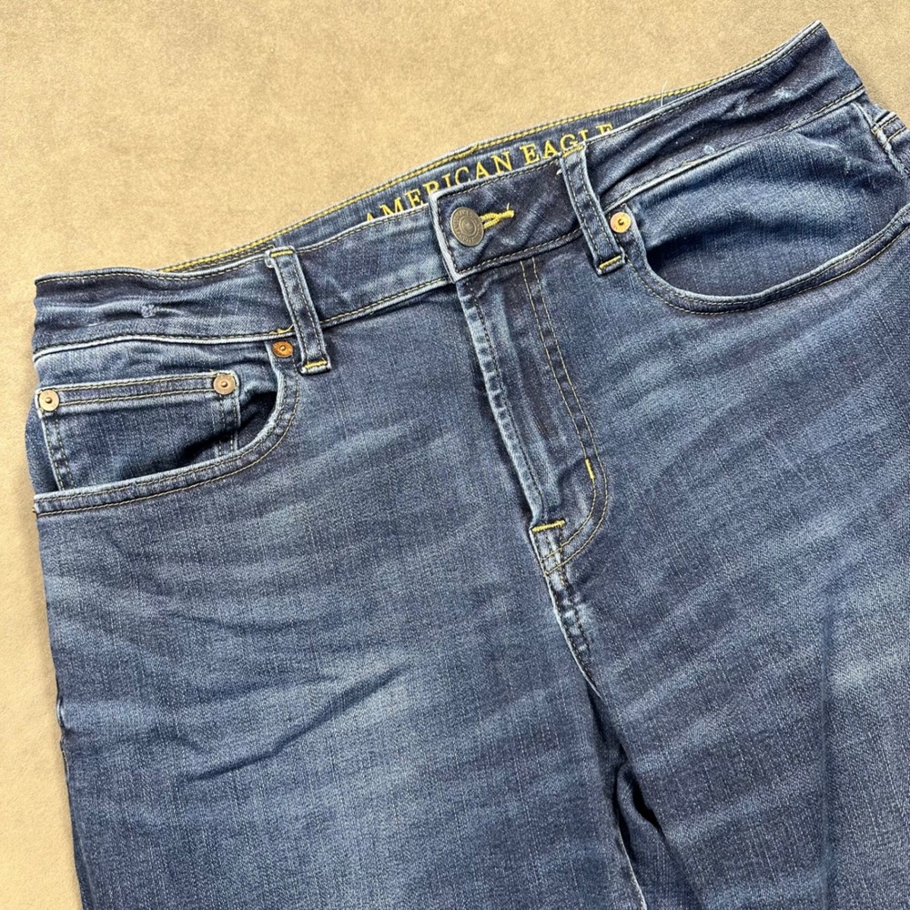 American Eagle Jeans Women 32x30 Blue Extreme Flex Straight Dark Wash Excellent